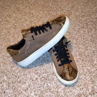 Sneakers TB Studio scamosciate oro e marrone