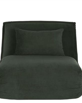 Divano letto pieghevole in velluto verde scuro