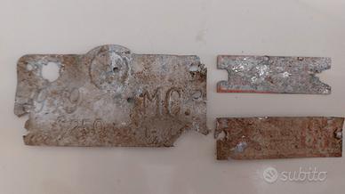 3 vecchie targhette/bolli per carri agricoli