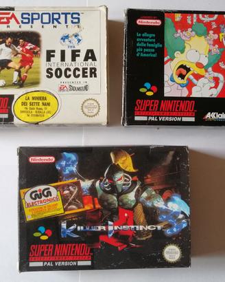 3 videogiochi super Nintendo SNES PAL