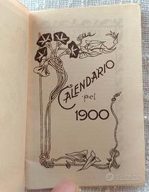 Calendarietto Tascabile 1900 Stile Liberty - RARO 