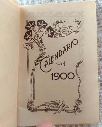 Calendarietto Tascabile 1900 Stile Liberty - RARO 