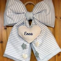 Fiocco nascita bimbo personalizzabile fatto a mano