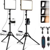 Kit 2 LED Video Light Dimmerabile con Treppiede