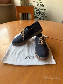 Scarpe Zara bambino in camoscio blu navy
