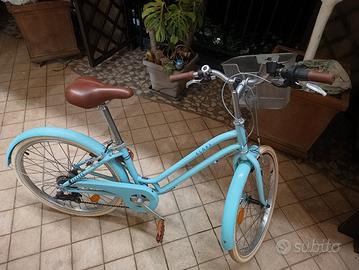 bici decathlon Elops 500 azzurra 24 pollici
