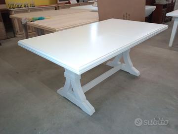 Tavolo Allungabile Nuovo Laccato Bianco Largo 100
