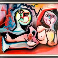 Quadro acrilico  su tela, firmato, surrealismo