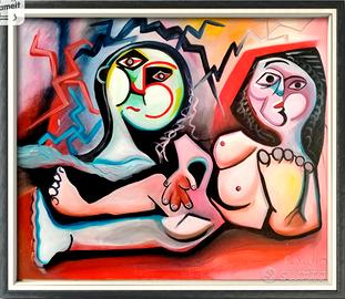 Quadro acrilico  su tela, firmato, surrealismo