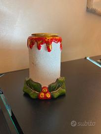 Porta candela natalizio decorativo