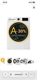 Lavatrice Nuova smart Whirlpool 10 Kg Classe A-30%