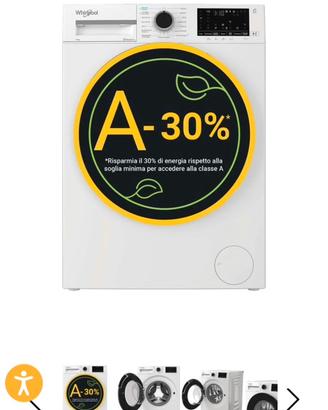 Lavatrice Nuova smart Whirlpool 10 Kg Classe A-30%
