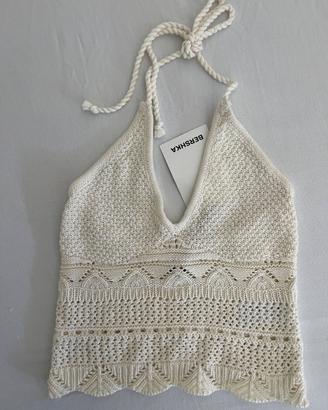 Top Bershka in crochet - S