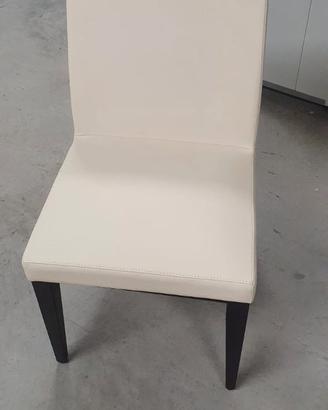 Sedia Bontempi in pelle bianca