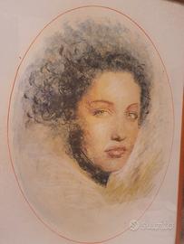 Dipinto D.Giannini - Volto di donna in ovale