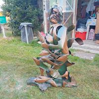 scultura in bronzo 1968 augusto neri "il pescatore