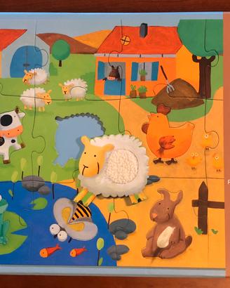 Puzzle fattoria tactilo DJECO per bambini