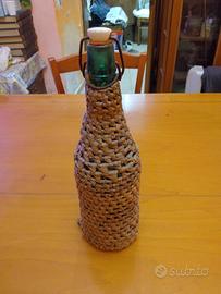 Antica Bottiglia Impagliata a Mano