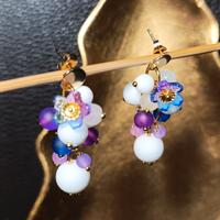 orecchini giada,quarzo,onice,bianco lilla,acciaio