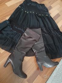 stivali alti 39 morbida pelle testa di moro Boho 