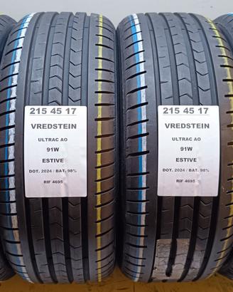4 GOMME 215 45 17 VREDSTEIN 2024 98% RIF4695