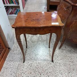 TAVOLINO RETTANGOLARE INTARSIATO FIORI + 1 CASSETT