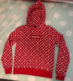 Felpa con Cappuccio Supreme x Louis Vuitton Rossa