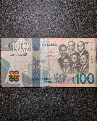 Banconota Ghana 100 Cedis Collezionismo Numismatic