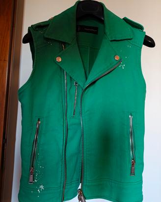 DSQUARED2 Gilet Uomo Verde in Cotone zip tasche 48