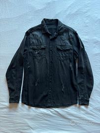 Camicia uomo Terranova – Nera in denim – Taglia M