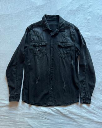 Camicia uomo Terranova – Nera in denim – Taglia M