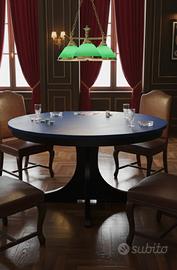 tavolo rotondo con piano blu