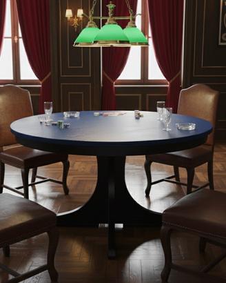 tavolo rotondo con piano blu
