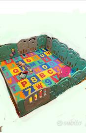 Recinto bambino, box pieghevole + tappeto puzzle