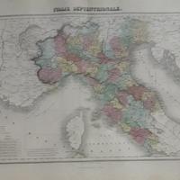 Carta geografica Italia dell'Ottocento 