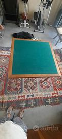 Tavolo da gioco come nuovo 90x90 con panno verde