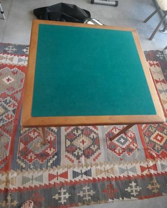 Tavolo da gioco come nuovo 90x90 con panno verde