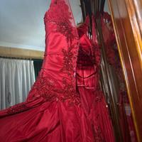 Abito da cerimonia rosso sartoriale su misura