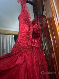 Abito da cerimonia rosso sartoriale su misura