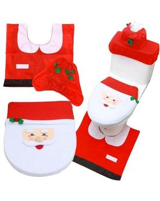 Set da bagno natalizio con tappetino da toilette