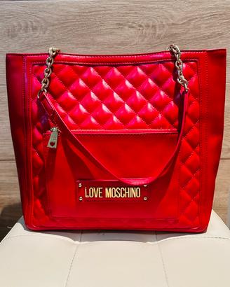 Borsa Love Moschino rossa trapuntata