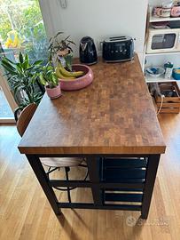 Isola IKEA Vadholma nera con piano in truciolare