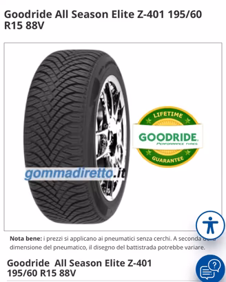 Gomme Goodride All Season Elite Z-401 195/60 R15 8