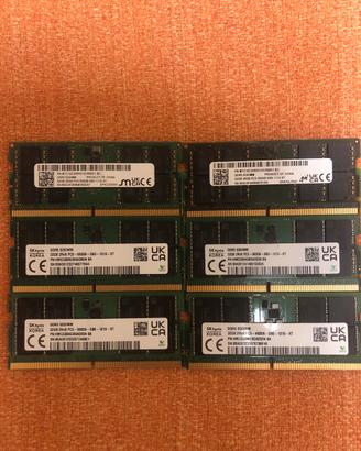 32gb ram ddr5 sodimm sk hynix micron 5600 4800