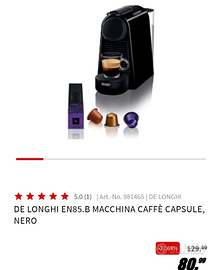 Macchina caffè espresso delonghi nespresso