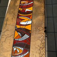 Opera d’arte astratta . Smalto su Metallo