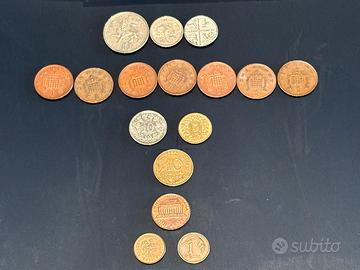 Lotto 16 Monete 2 Banconote Mondo dal 1974 al 2016