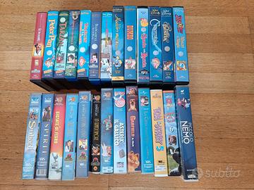 videocassette VHS Disney e altri cartoni animati