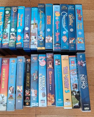 videocassette VHS Disney e altri cartoni animati
