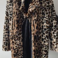 Cappotto Mango Casual leopardato finta pelliccia